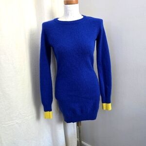 Mcginn wool blue and yellow sweater dress